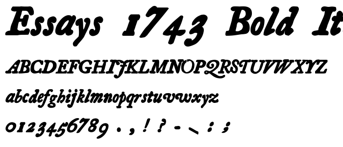 Essays 1743 Bold Italic font